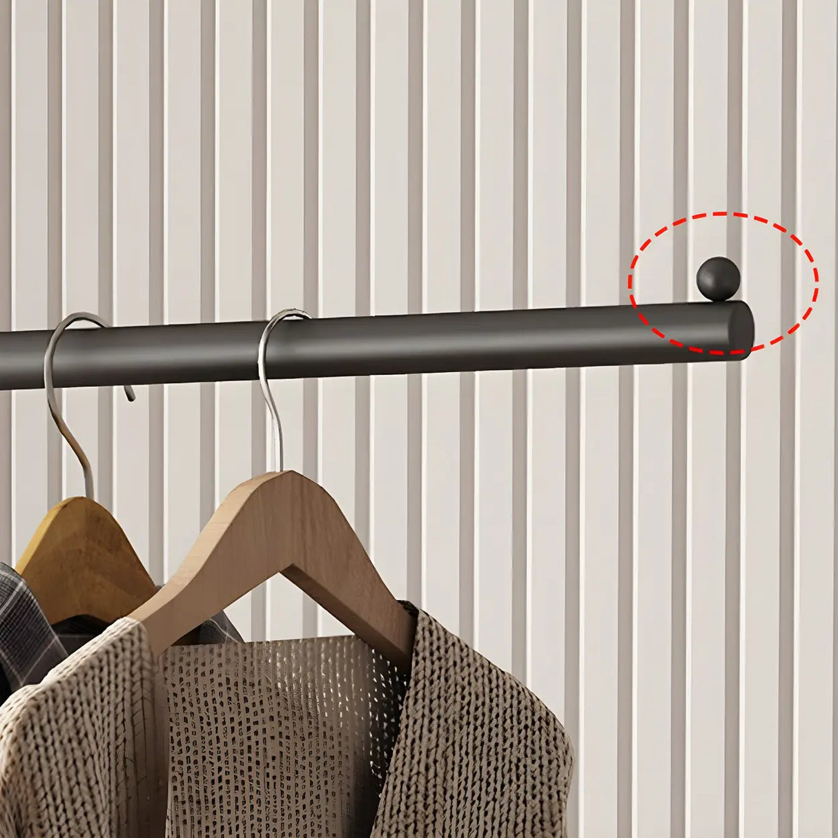 Minimal Metal Black Garment Coat Rack with Shelves and Hooks Image - 8