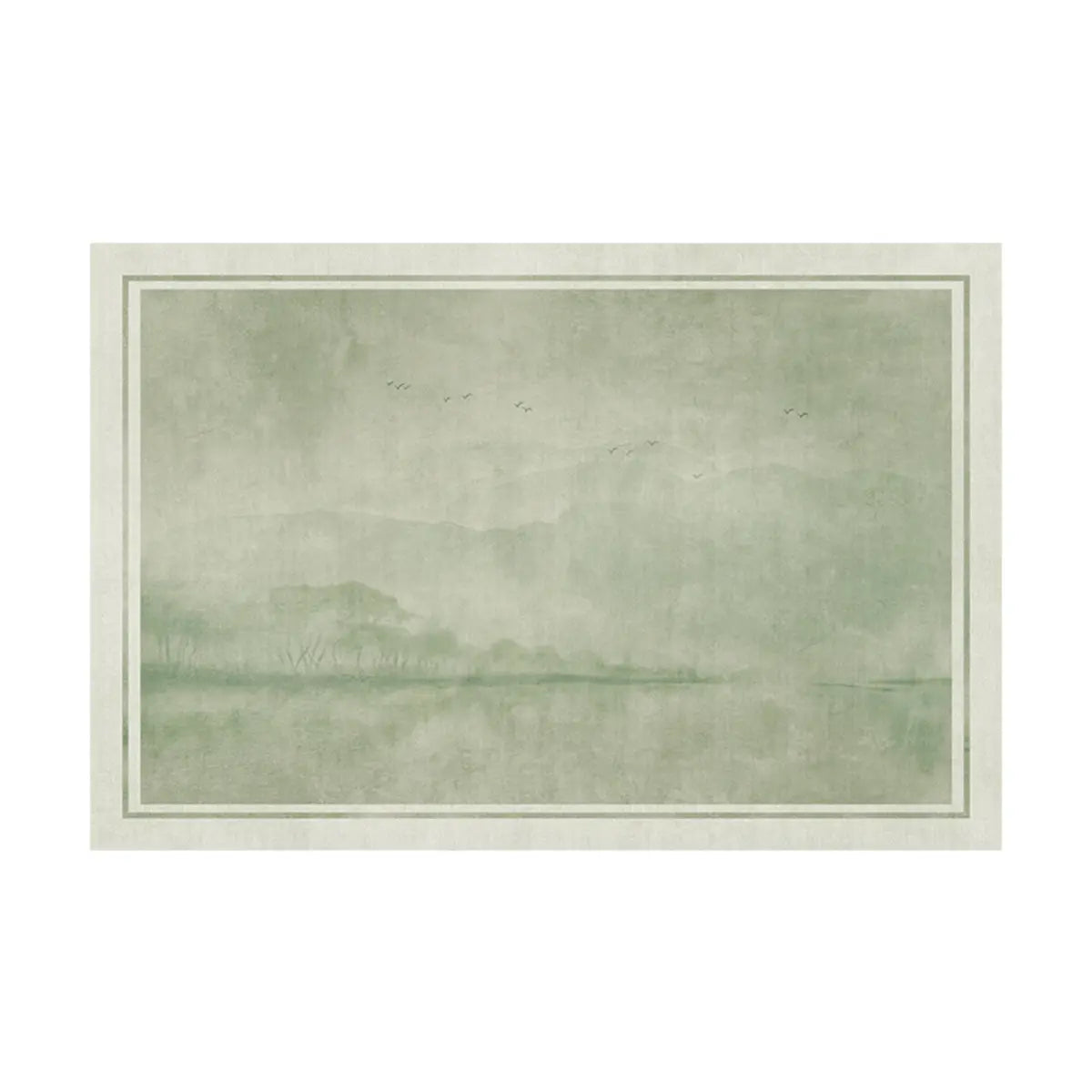 Minimalism Rectangle Polypropylene Green Area Rug Image - 5