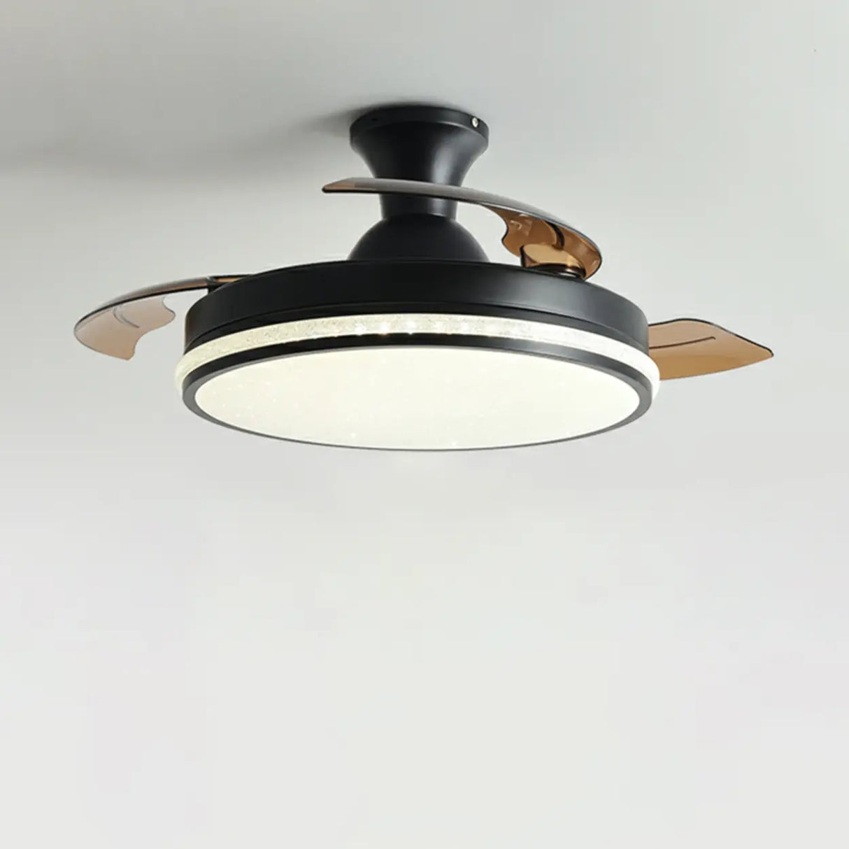 Minimalist 3 Blade Round Flush Mount Ceiling Fan Light Image - 4