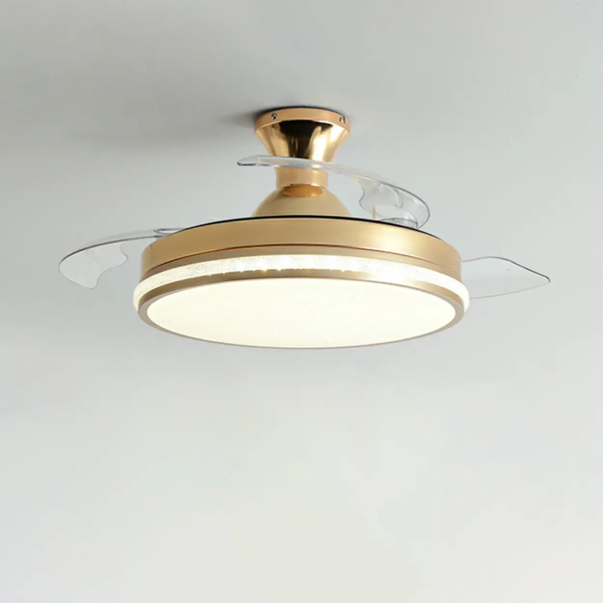 Minimalist 3 Blade Round Flush Mount Ceiling Fan Light Image - 9