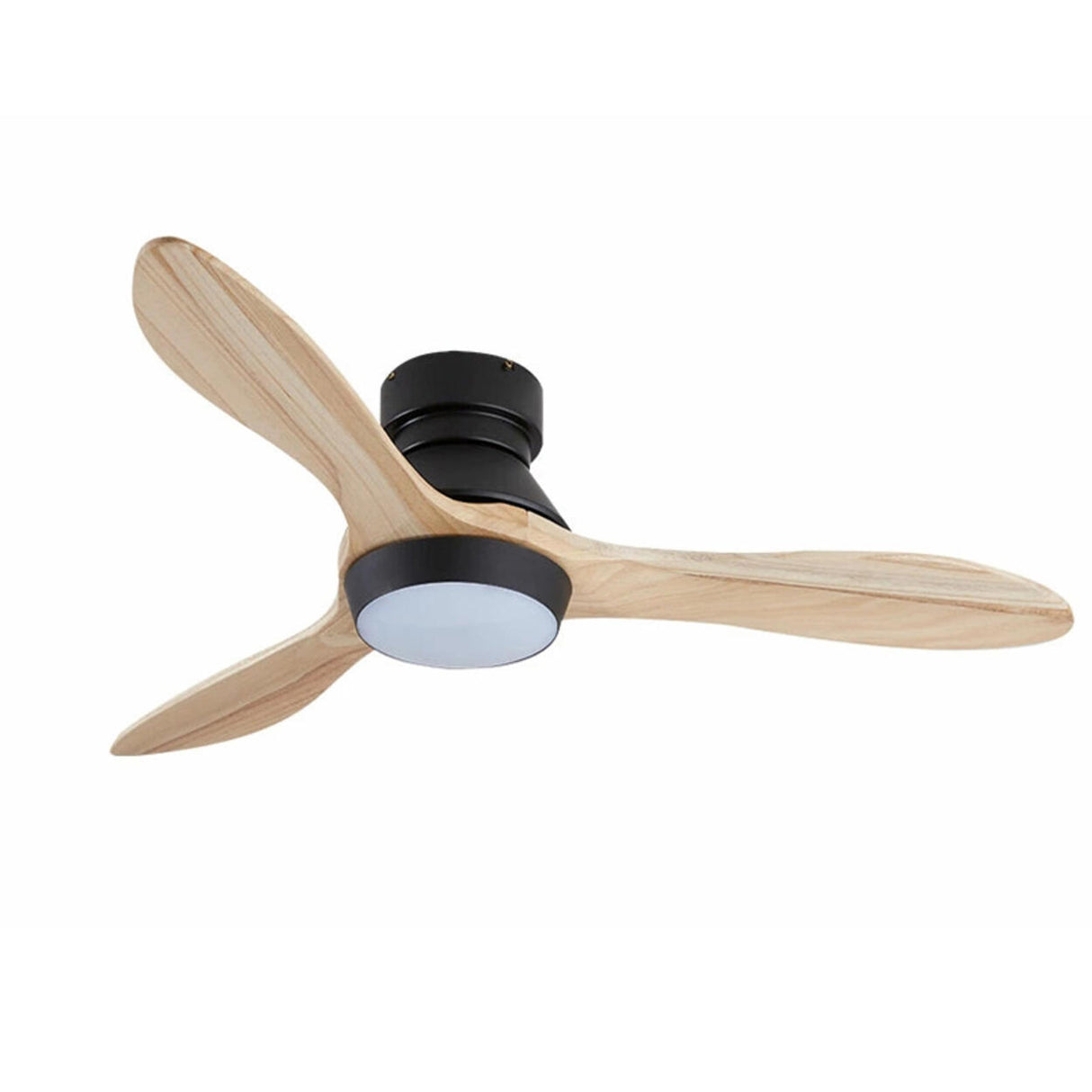 Minimalist 3-Blade Wooden Ceiling Fan with LED Light Image - 9