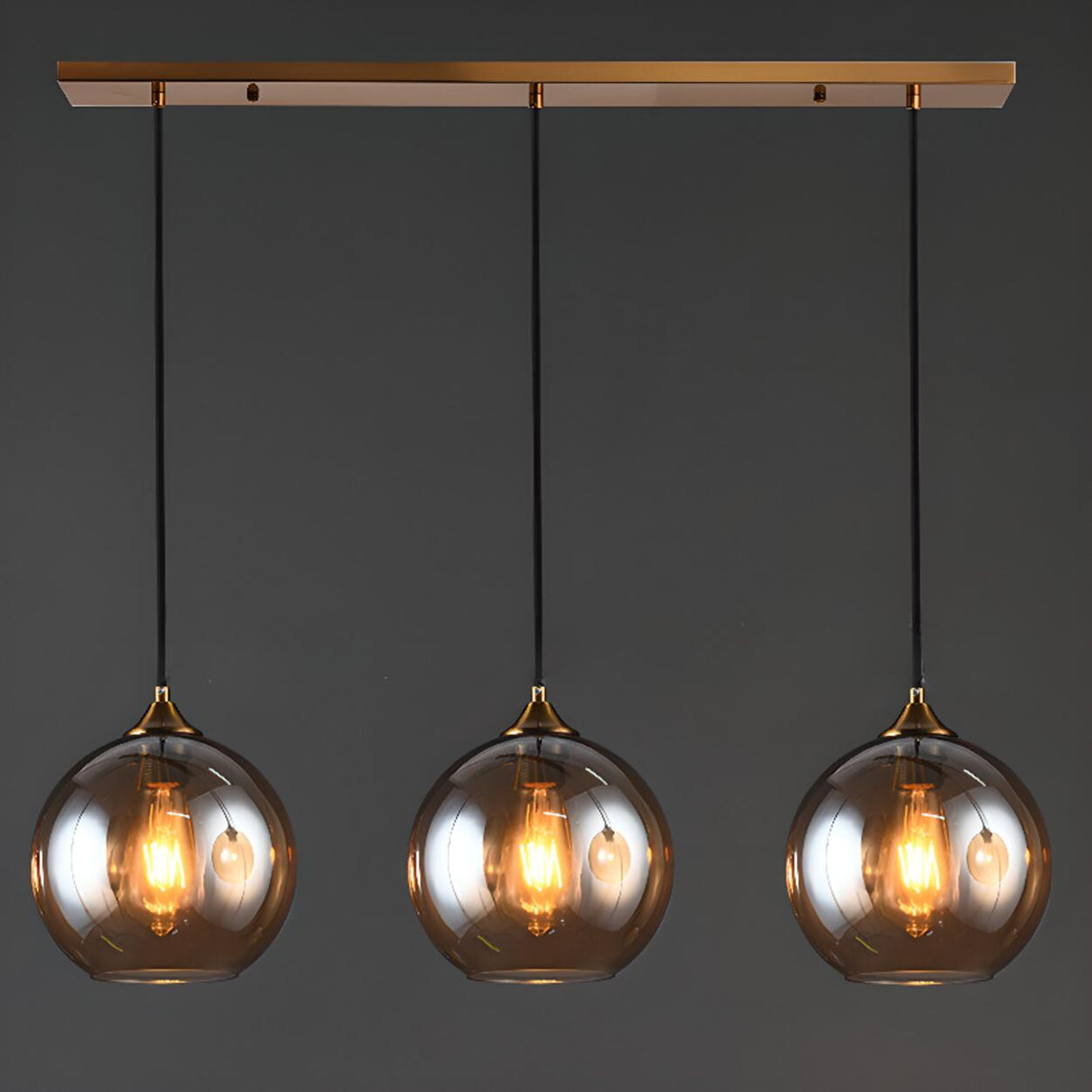 Minimalist 3-Light Globe LED Island Pendant Lights Image - 3