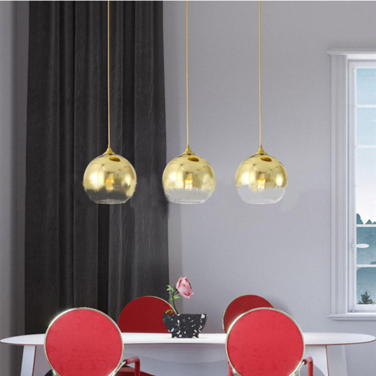 Minimalist 3-Light Globe LED Island Pendant Lights Image - 7