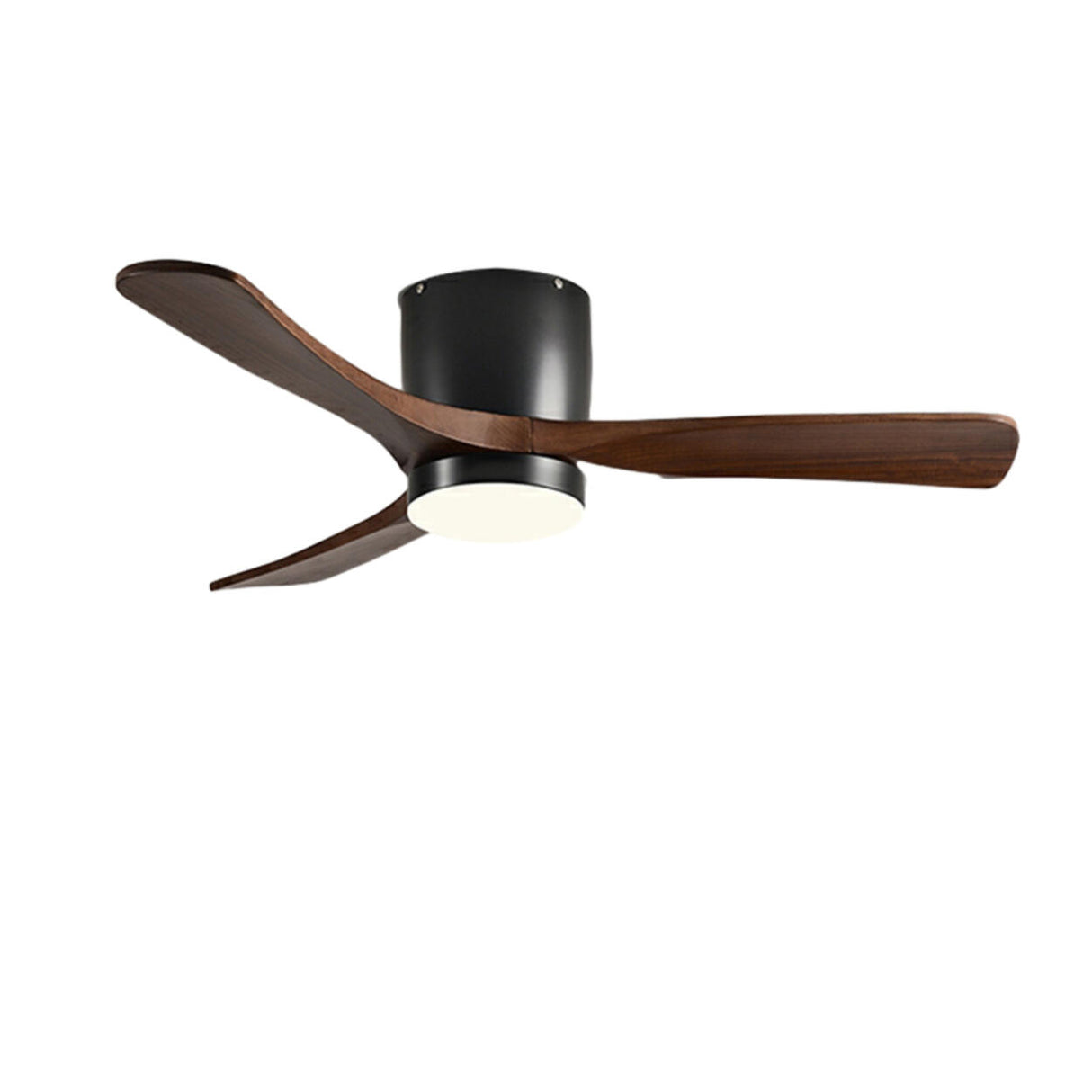 Minimalist 3 Solid Wood Blade LED Ceiling Fan Light Image - 4