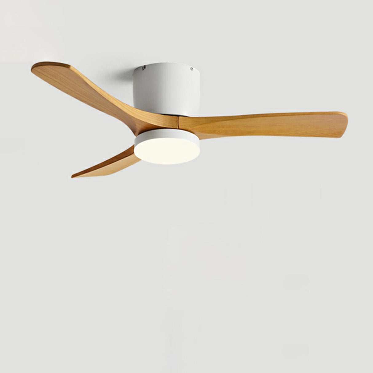 Minimalist 3 Solid Wood Blade LED Ceiling Fan Light Image - 5