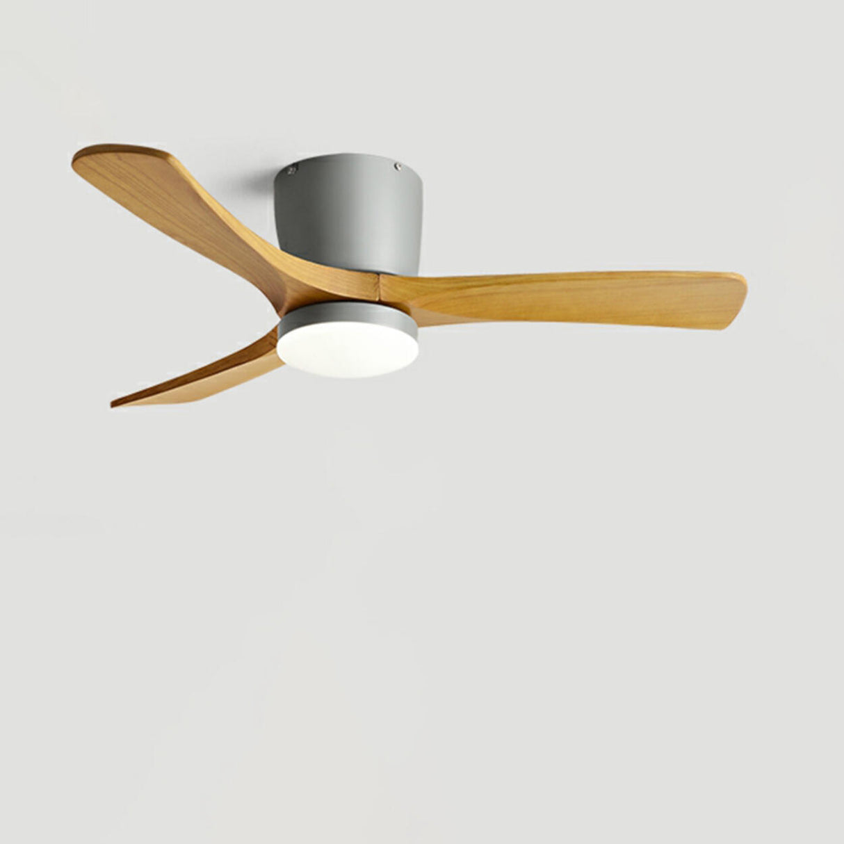 Minimalist 3 Solid Wood Blade LED Ceiling Fan Light Image - 6