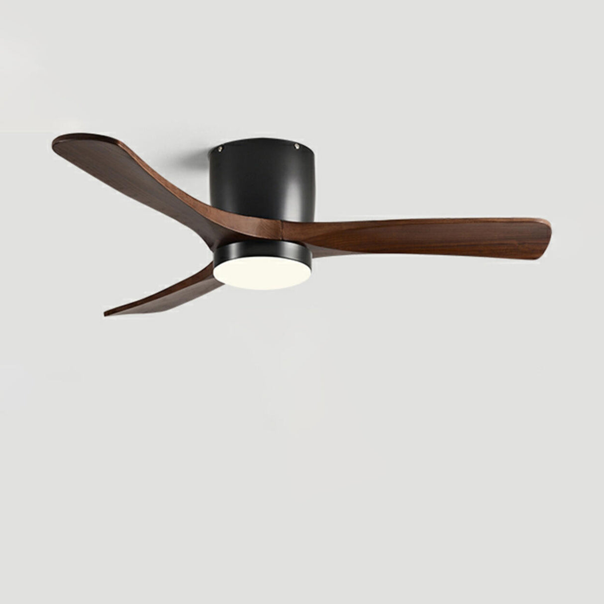 Minimalist 3 Solid Wood Blade LED Ceiling Fan Light Image - 7