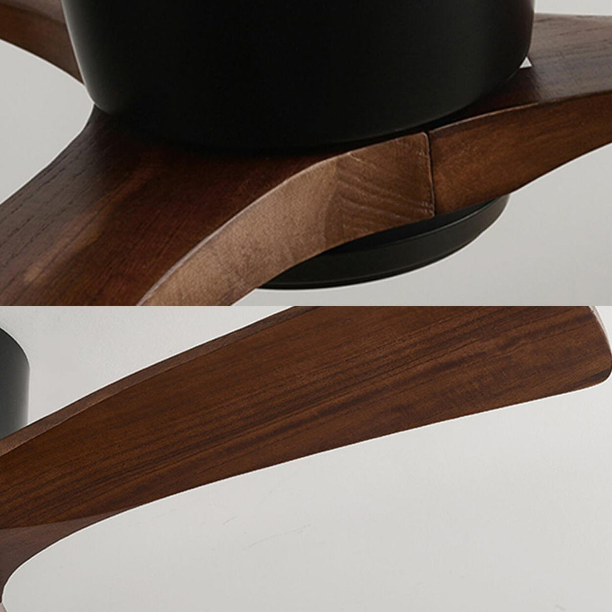 Minimalist 3 Solid Wood Blade LED Ceiling Fan Light Image - 8