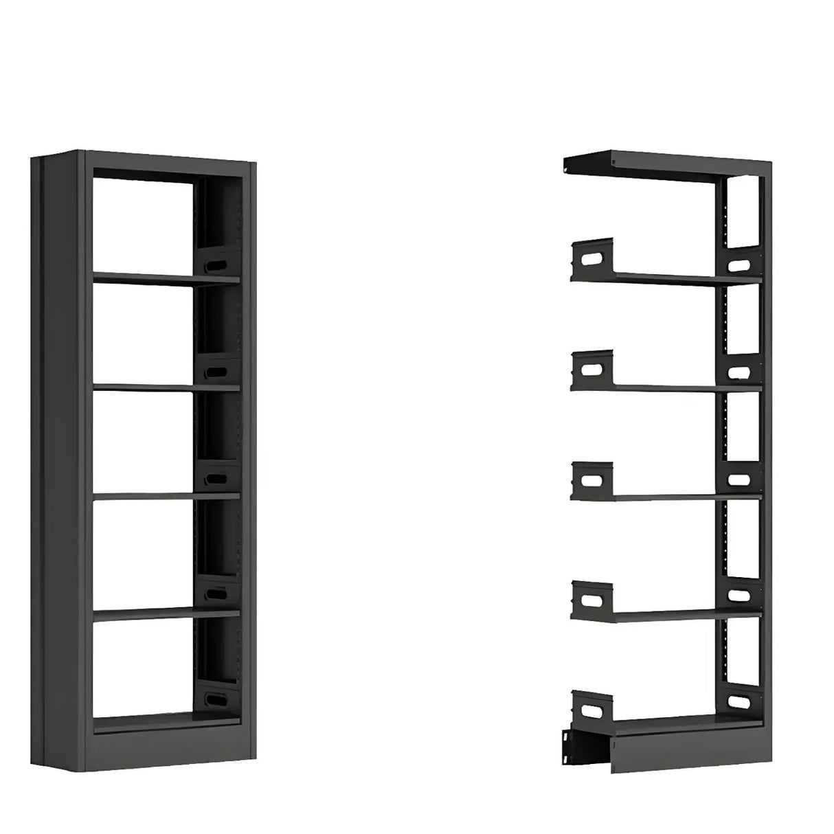 Minimalist 6-Tier Steel Rectangular Standard Bookcase Image - 14