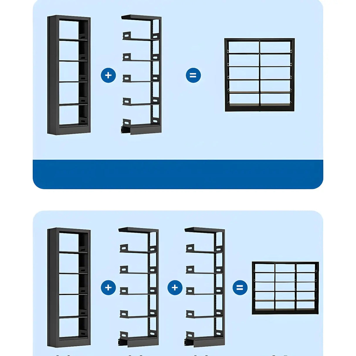 Minimalist 6-Tier Steel Rectangular Standard Bookcase Image - 16