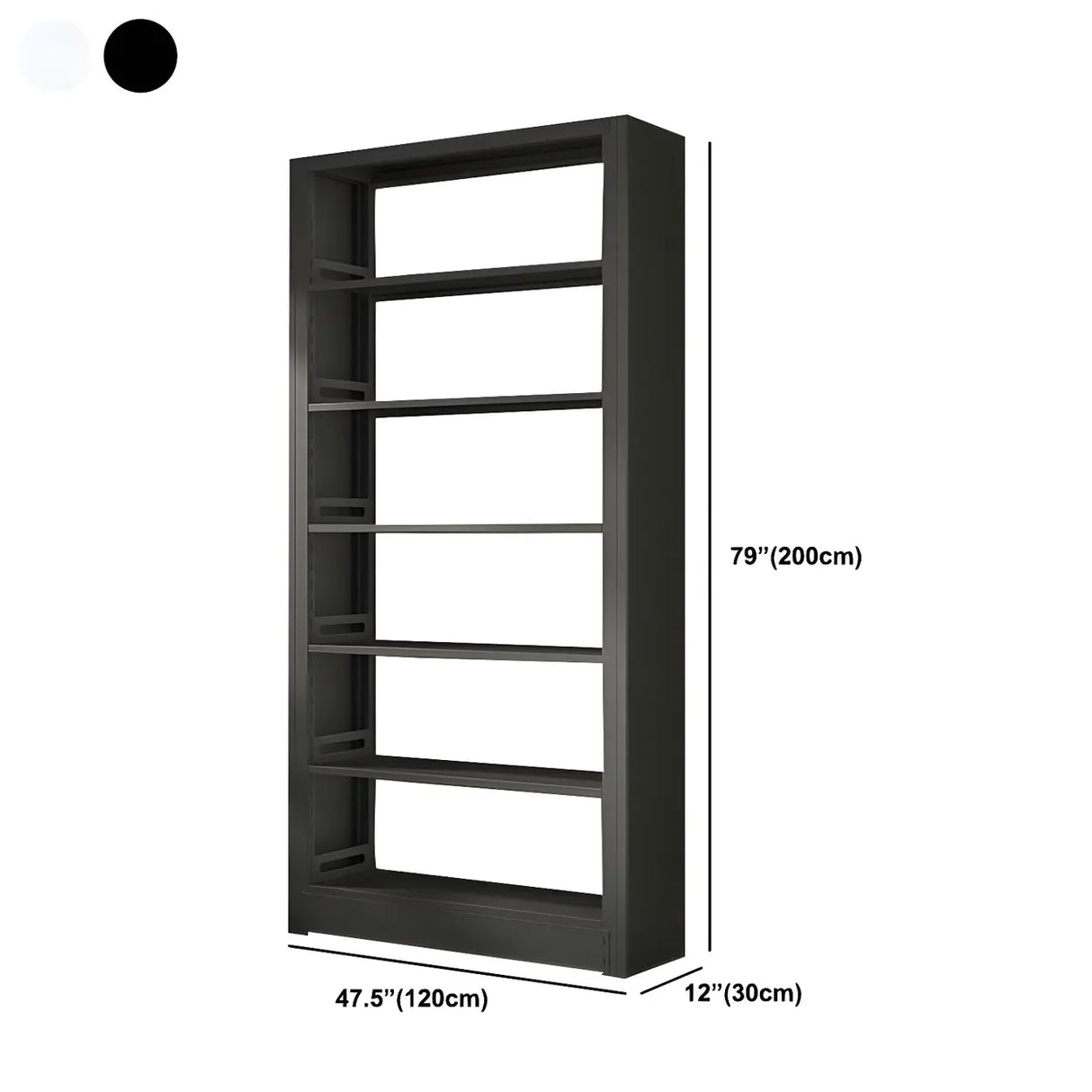 Minimalist 6-Tier Steel Rectangular Standard Bookcase