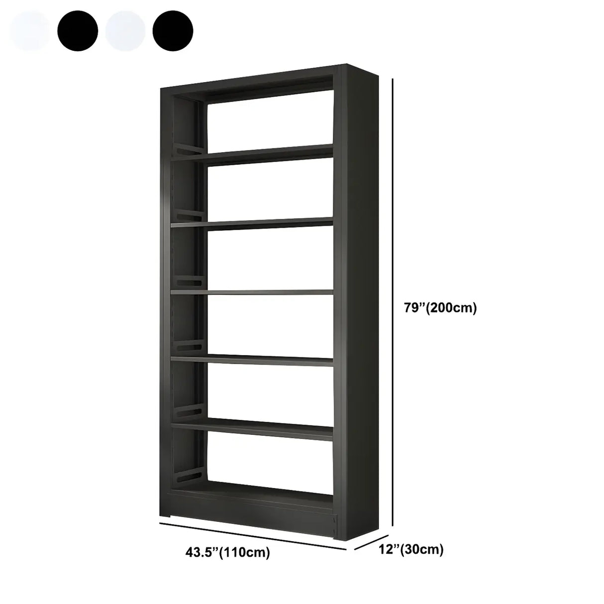 Minimalist 6-Tier Steel Rectangular Standard Bookcase Image - 23