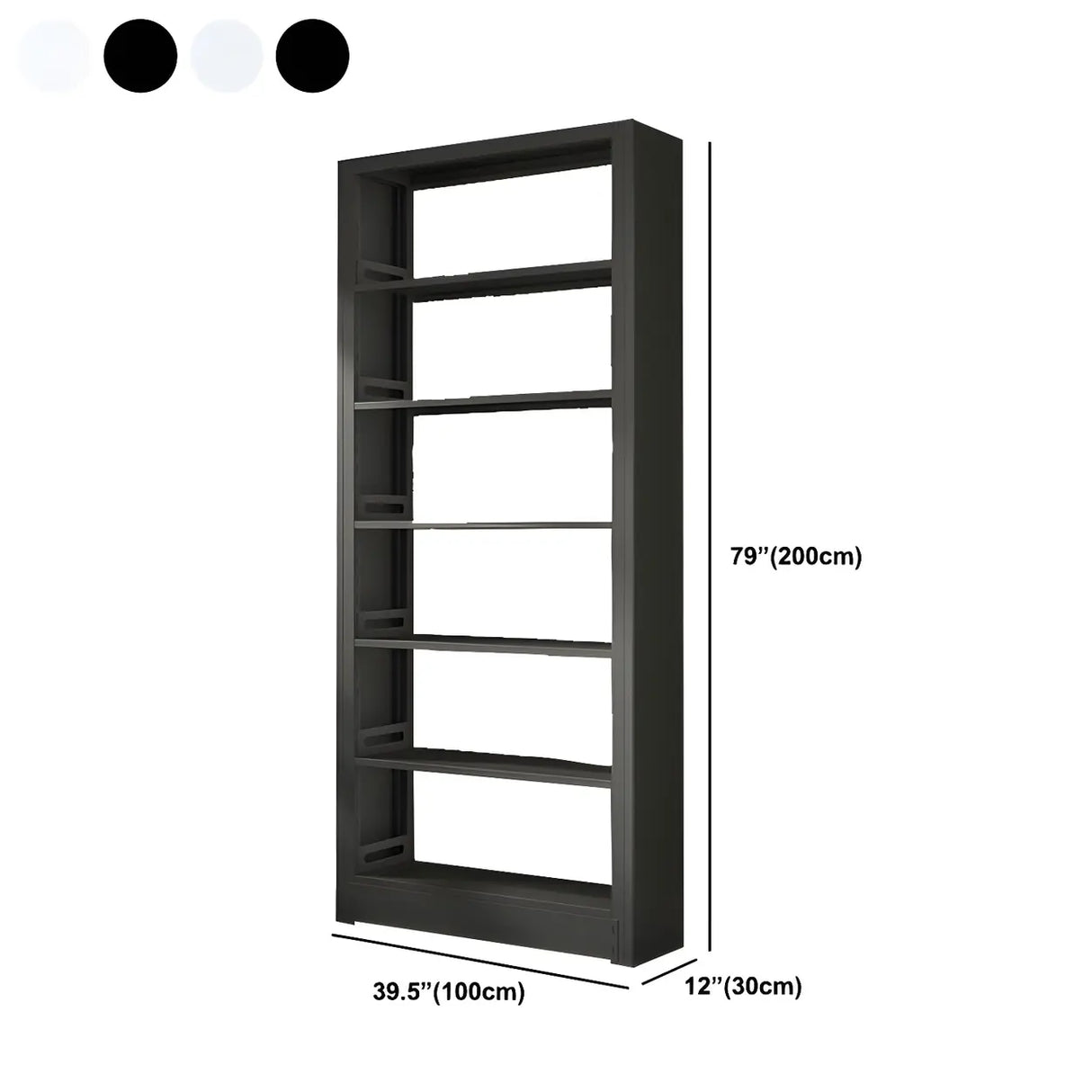 Minimalist 6-Tier Steel Rectangular Standard Bookcase Image - 24