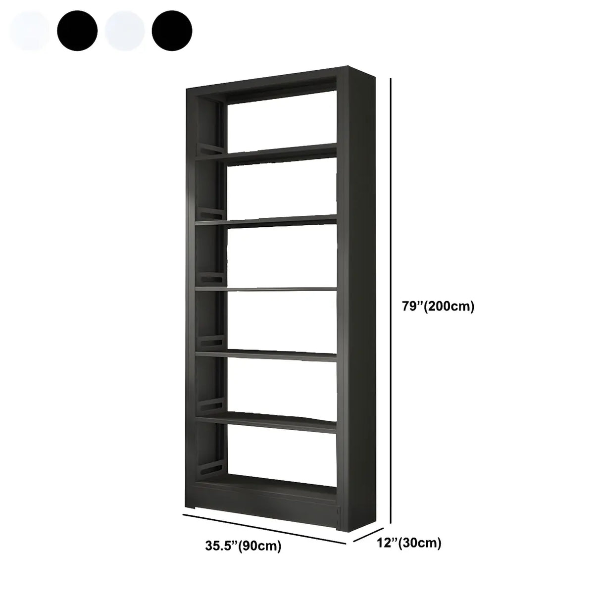 Minimalist 6-Tier Steel Rectangular Standard Bookcase Image - 25