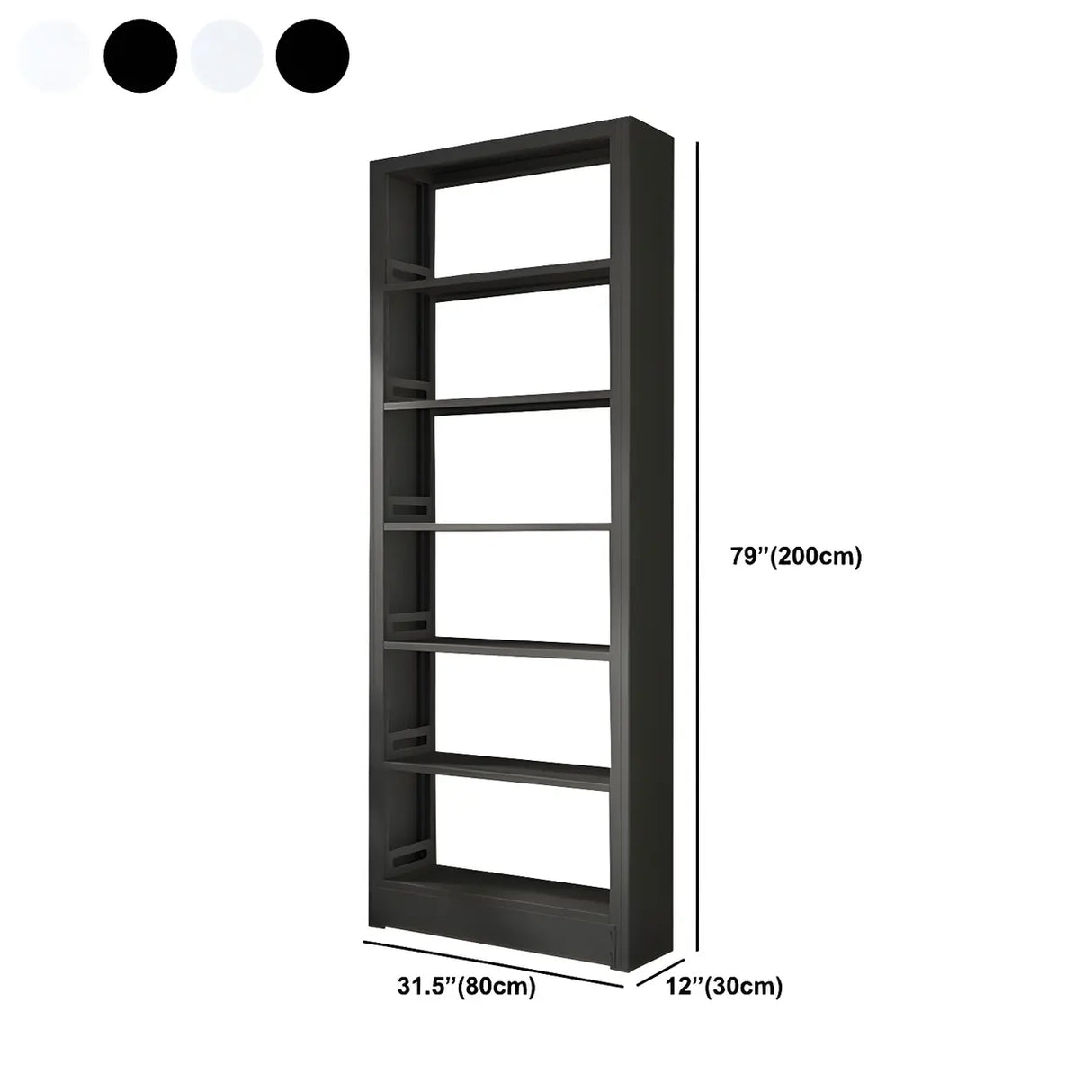 Minimalist 6-Tier Steel Rectangular Standard Bookcase Image - 26