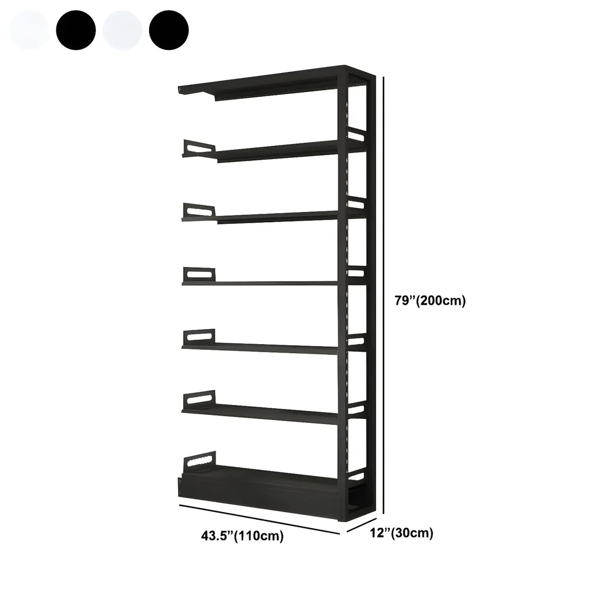 Minimalist 6-Tier Steel Rectangular Standard Bookcase Image - 27