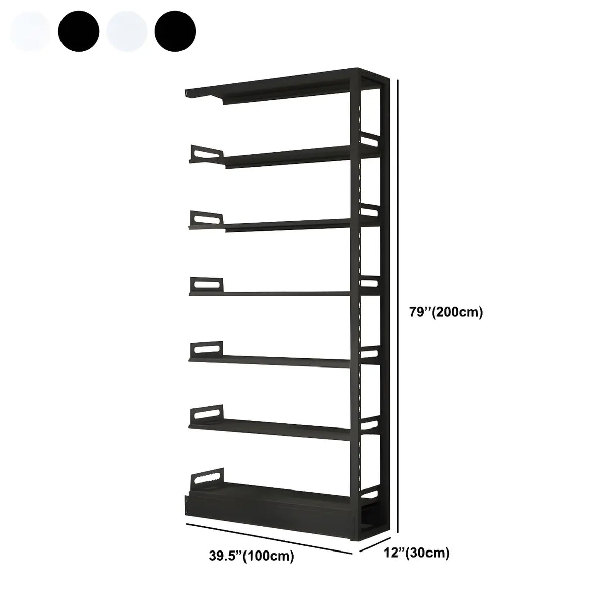 Minimalist 6-Tier Steel Rectangular Standard Bookcase Image - 28