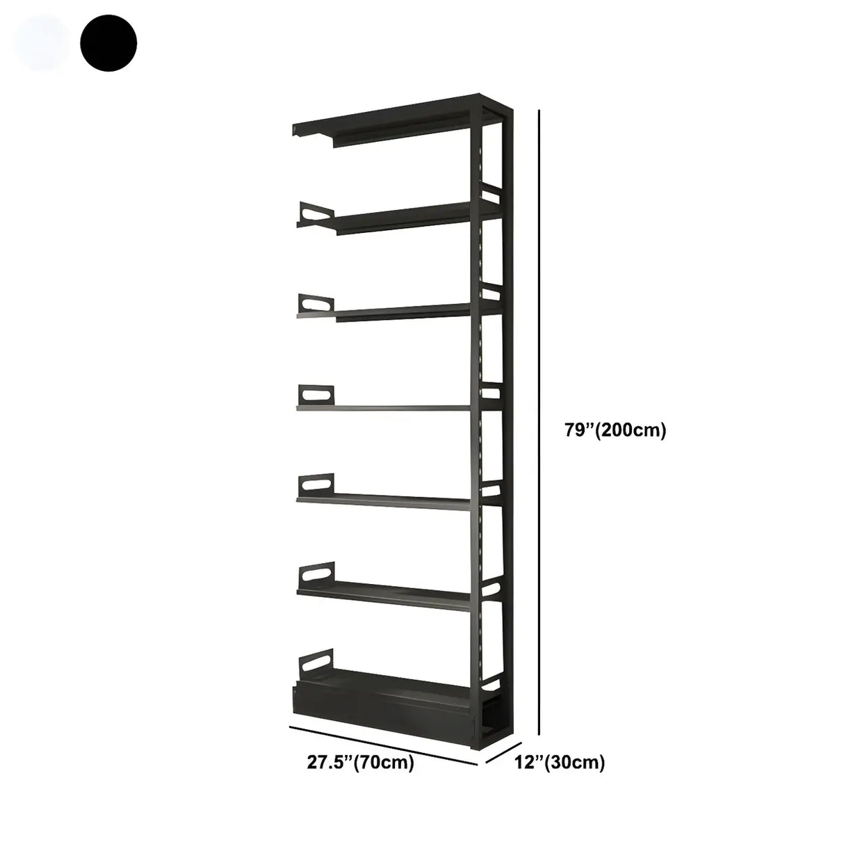 Minimalist 6-Tier Steel Rectangular Standard Bookcase Image - 31