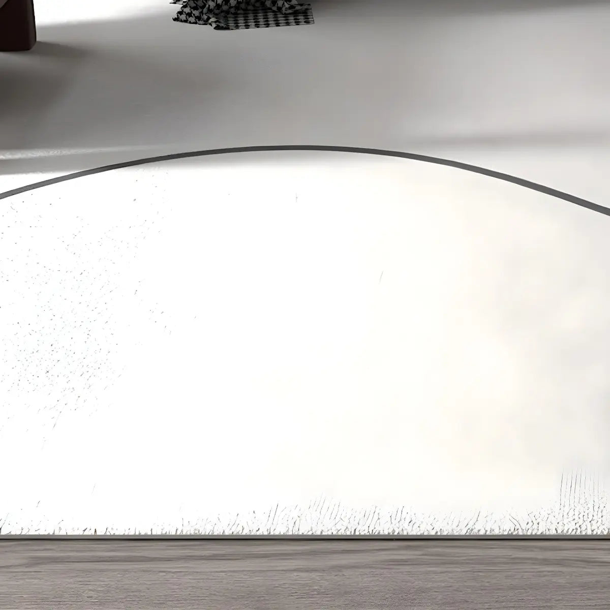 Minimalist Abstract Wool Gray-White Living Room Area Rug Image - 3