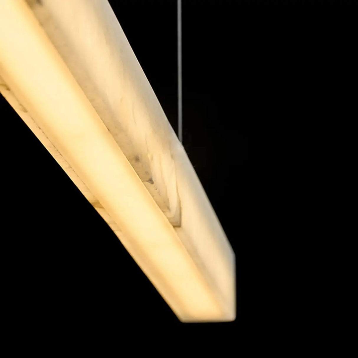 Minimalist Alabaster Linear Pendant Light Kitchen Island Image - 10