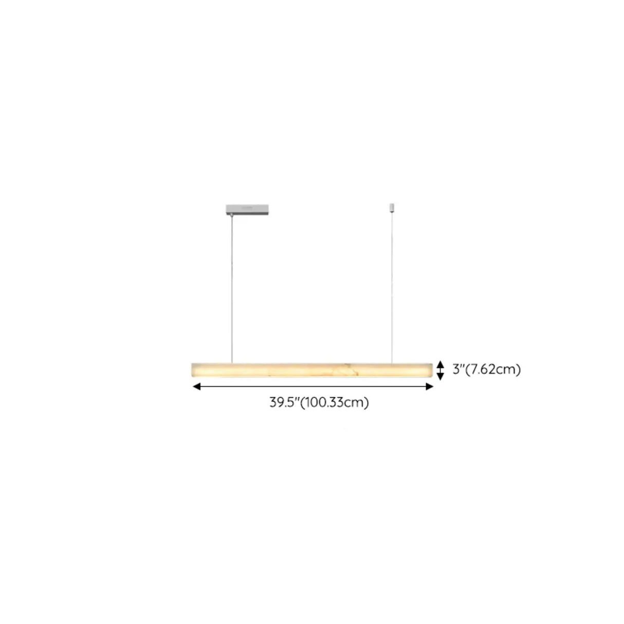 Minimalist Alabaster Linear Pendant Light Kitchen Island