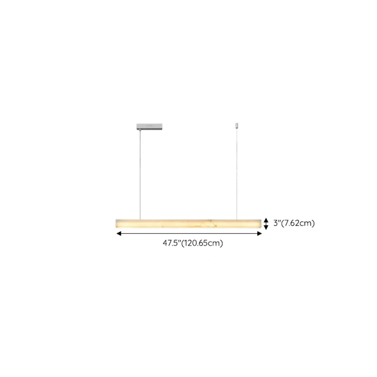Minimalist Alabaster Linear Pendant Light Kitchen Island Image - 14