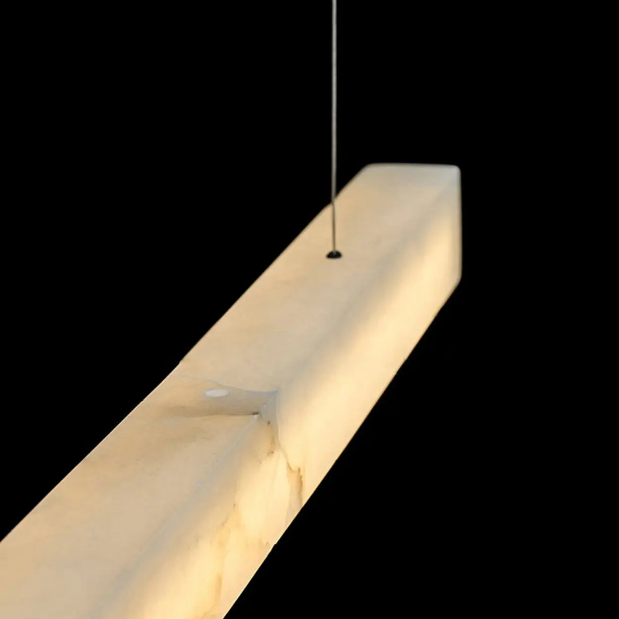 Minimalist Alabaster Linear Pendant Light Kitchen Island Image - 7
