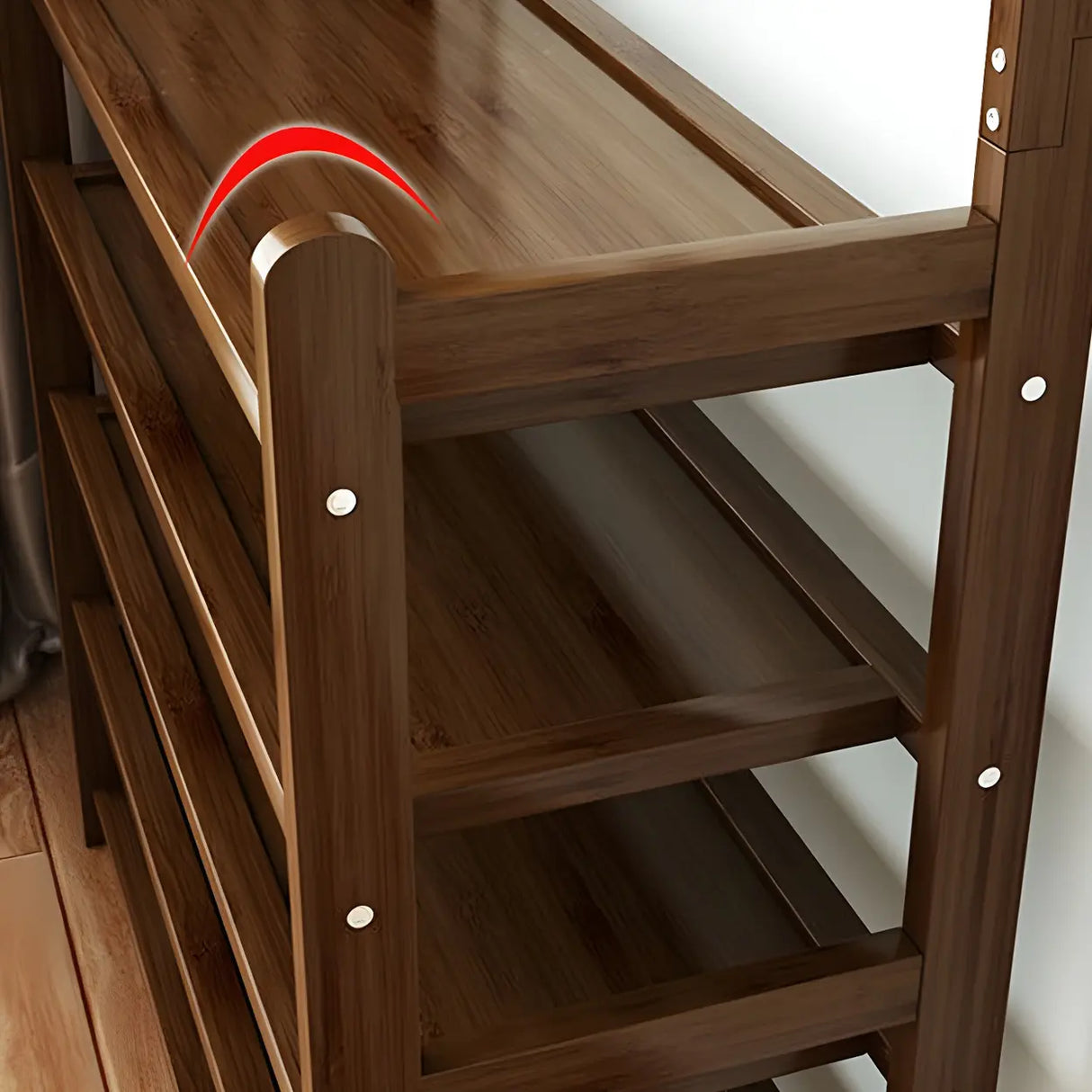 Minimalist Bamboo Garment Coat Rack with Shelves and Hooks Image - 14