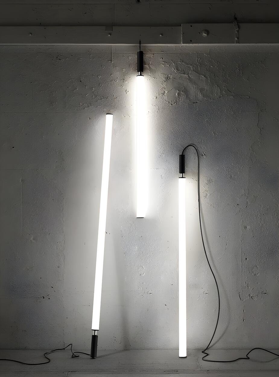 Minimalist Bedroom Acrylic LED Tube Pendant Light Image - 11