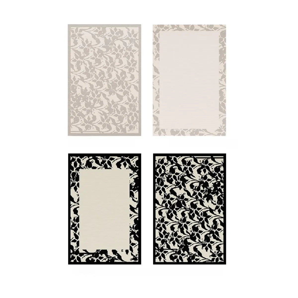 Minimalist Beige Rectangular Skid-Resistant Area Rug Image - 7