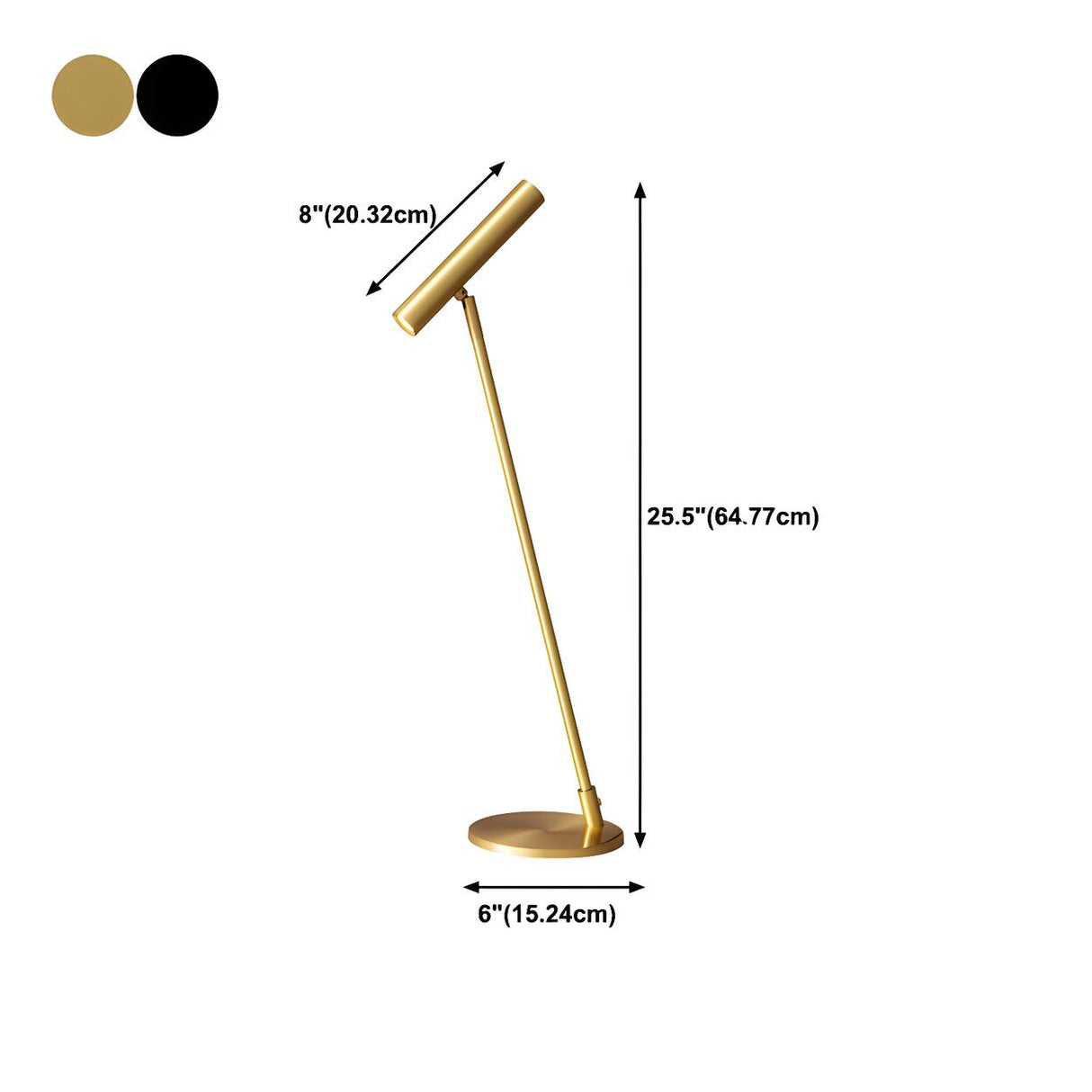 Minimalist Black Brass LED Cylindrical Shade Table Lamp