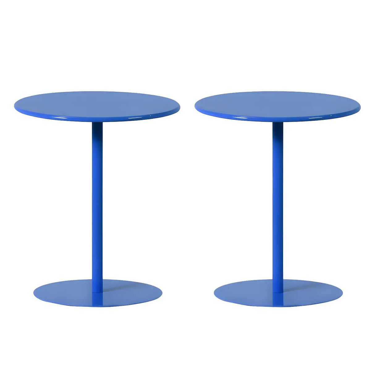 Minimalist Black Finish Round Metal Pedestal Side Table Image - 24