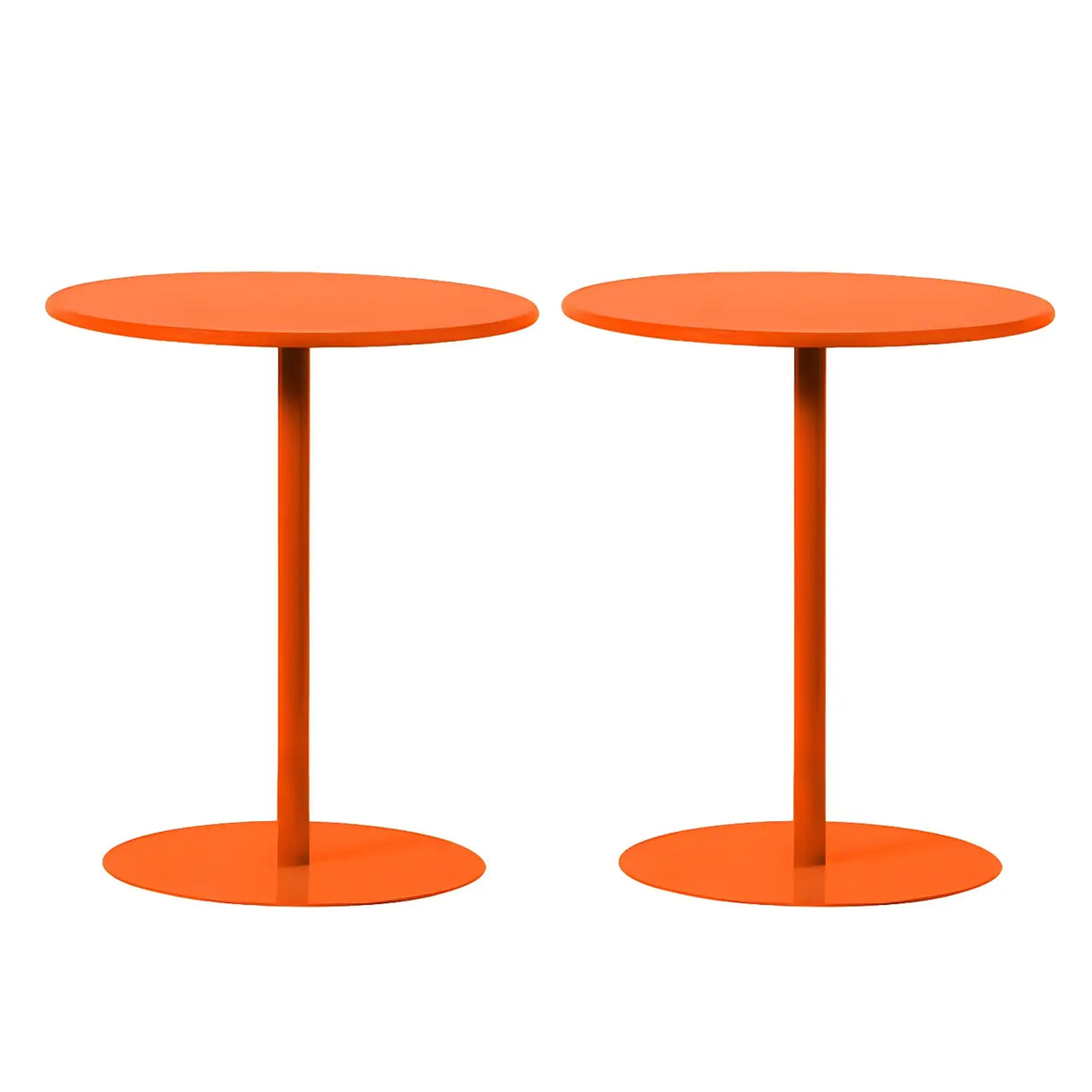 Minimalist Black Finish Round Metal Pedestal Side Table Image - 5