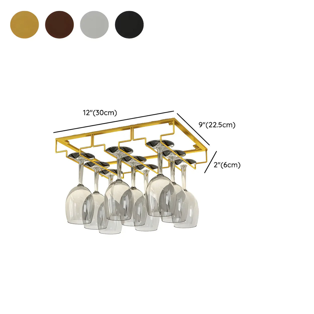 Minimalist Black Hanging Metal Wine Rack Stemware Holder