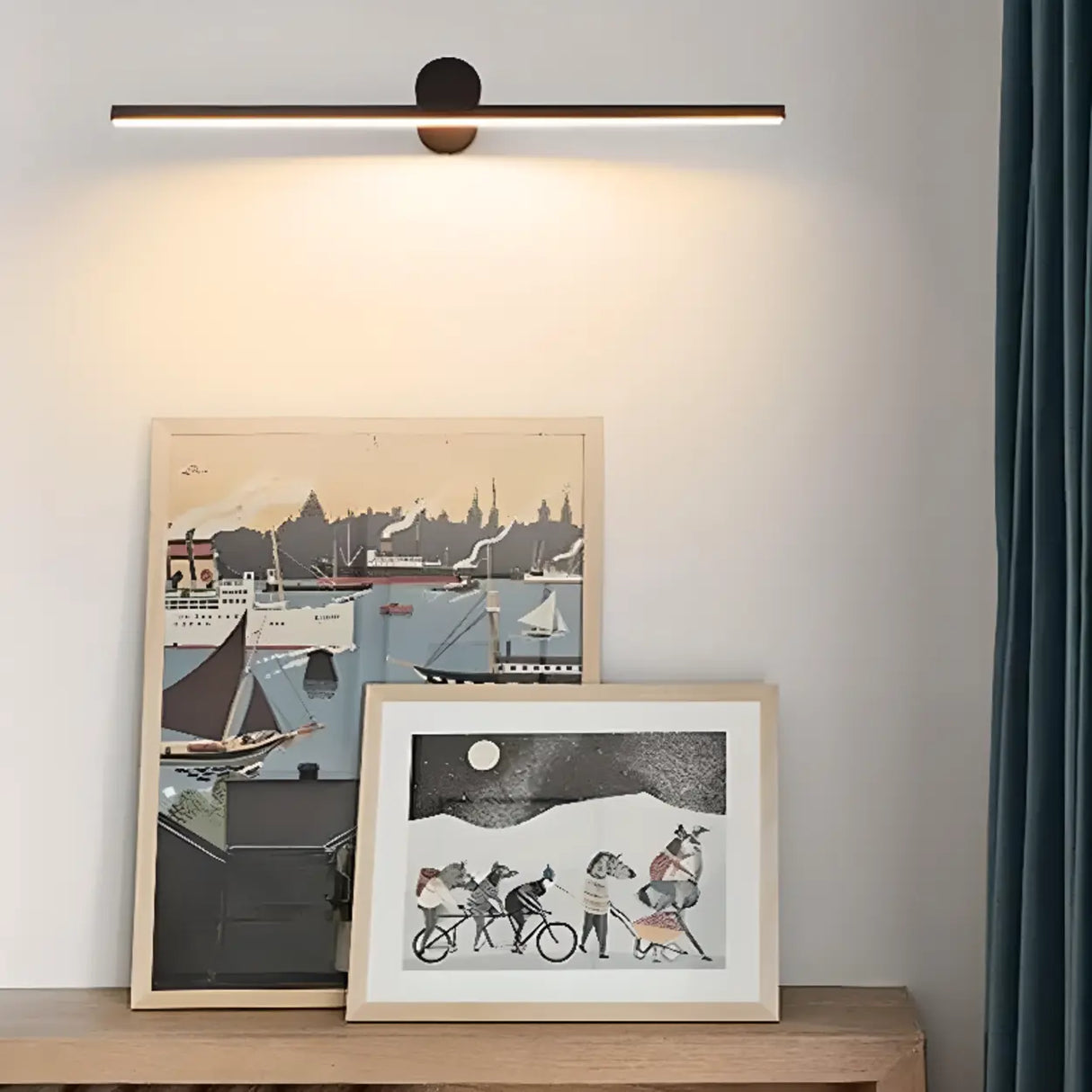 Minimalist Black Linear LED Vanity Wall Light Image - 4