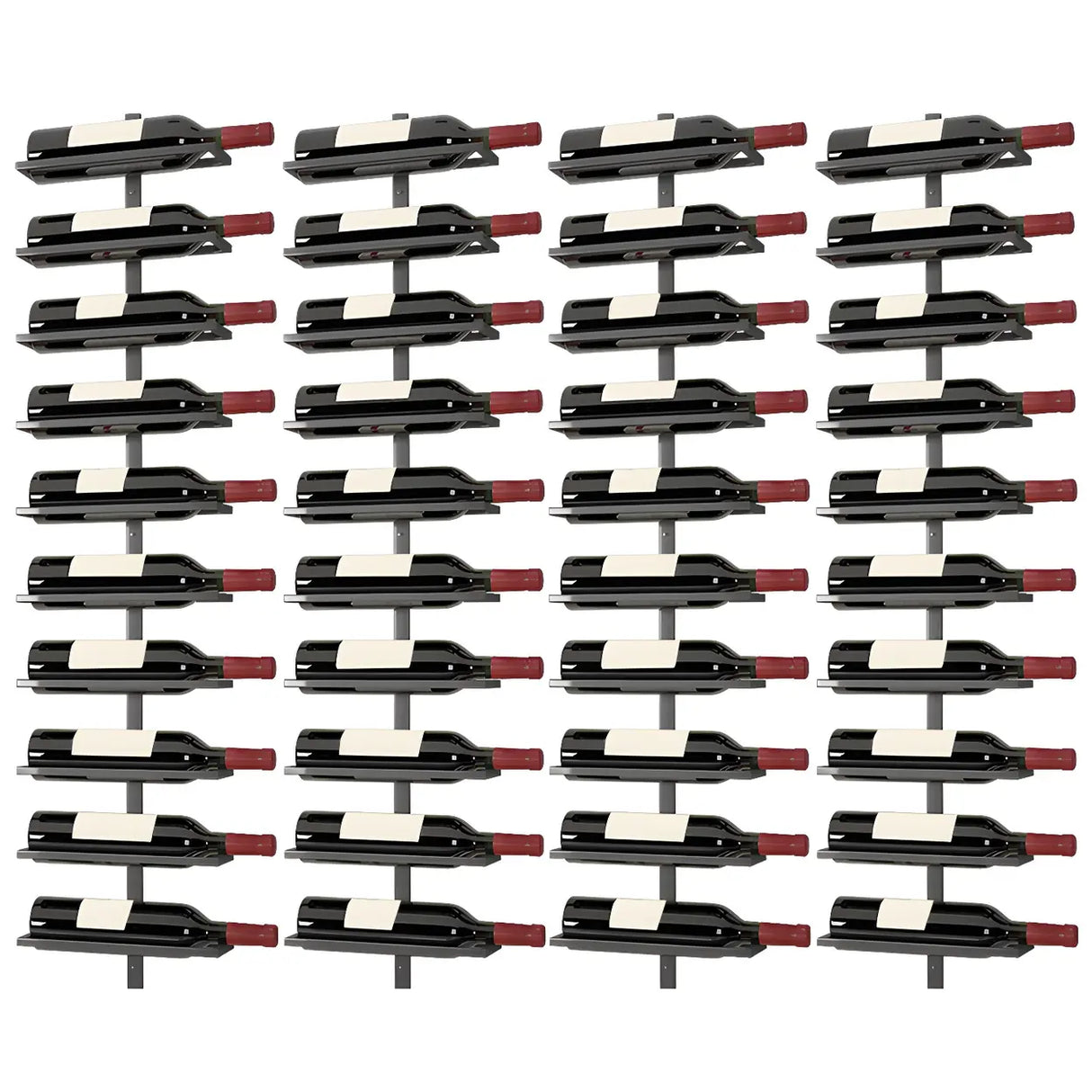 Minimalist Black Metal Floating Wall-Mounted Wine Rack Image - 10