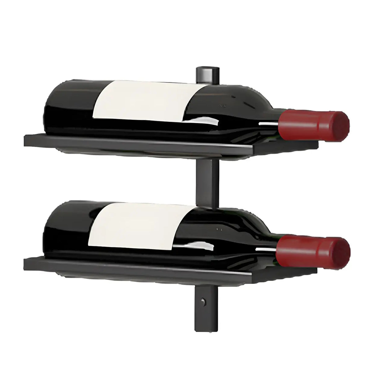 Minimalist Black Metal Floating Wall-Mounted Wine Rack Image - 21