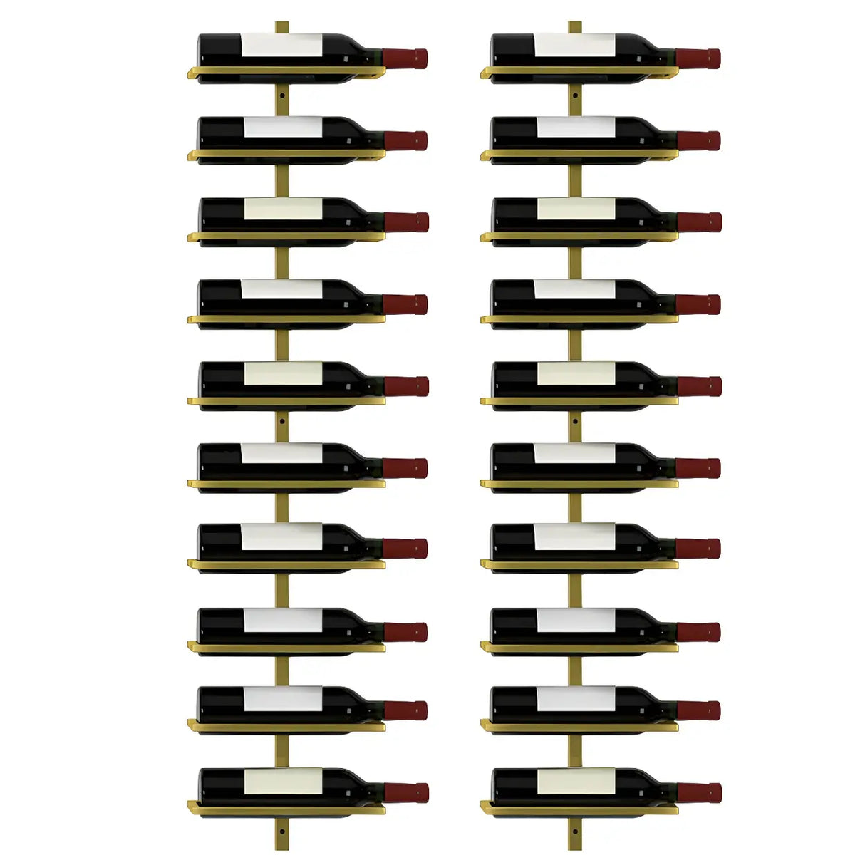 Minimalist Black Metal Floating Wall-Mounted Wine Rack Image - 28