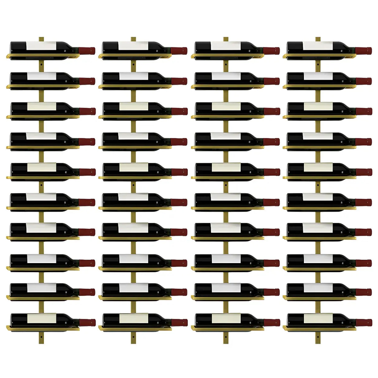 Minimalist Black Metal Floating Wall-Mounted Wine Rack Image - 29