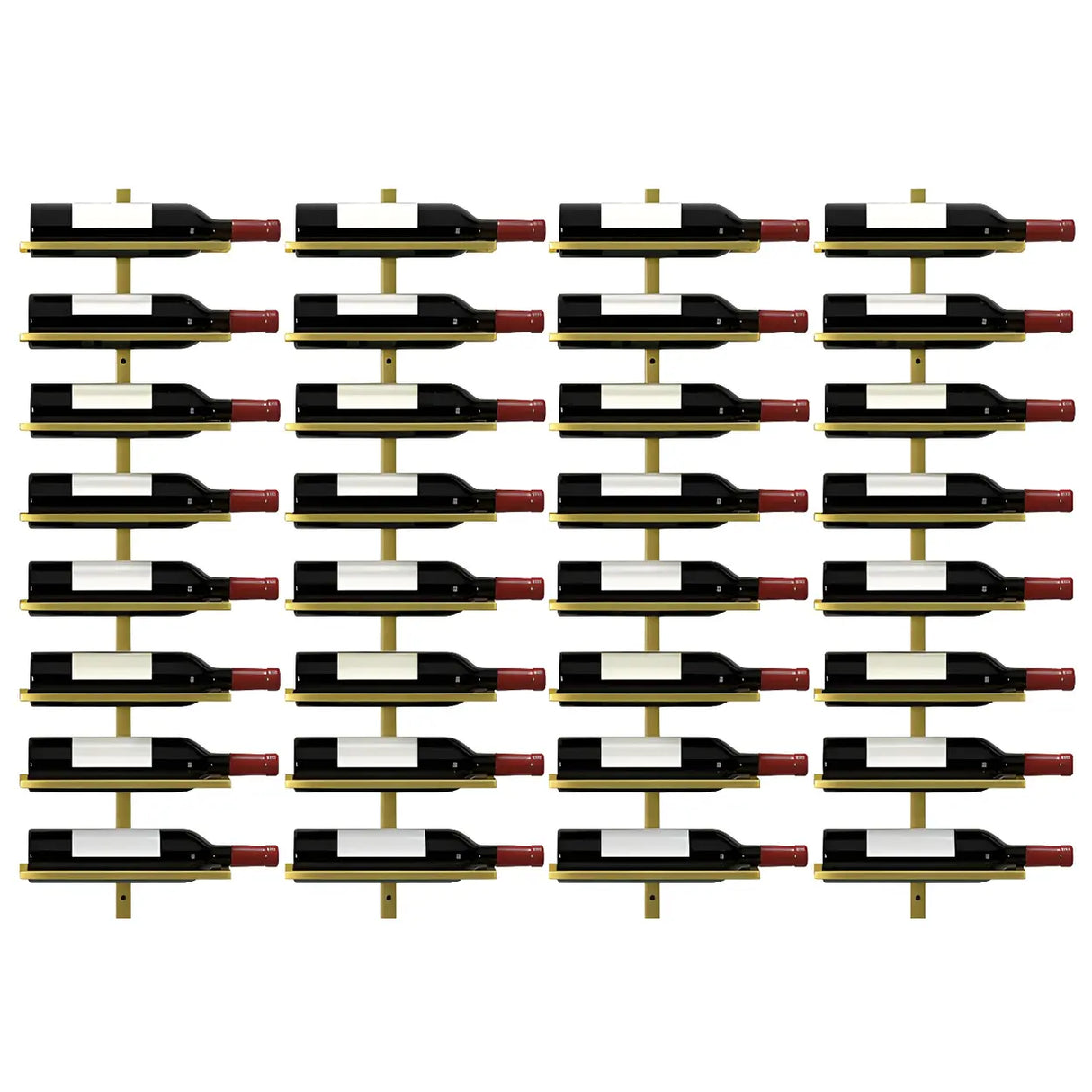 Minimalist Black Metal Floating Wall-Mounted Wine Rack Image - 32
