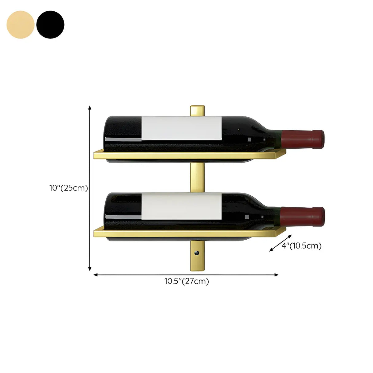 Minimalist Black Metal Floating Wall-Mounted Wine Rack