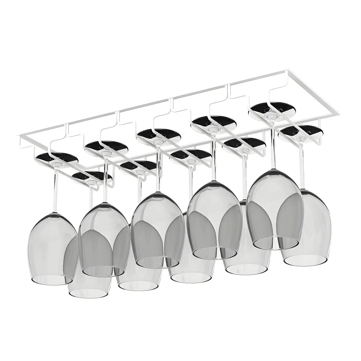 Minimalist Black Metal Hanging Wine Rack Stemware Holder Image - 34