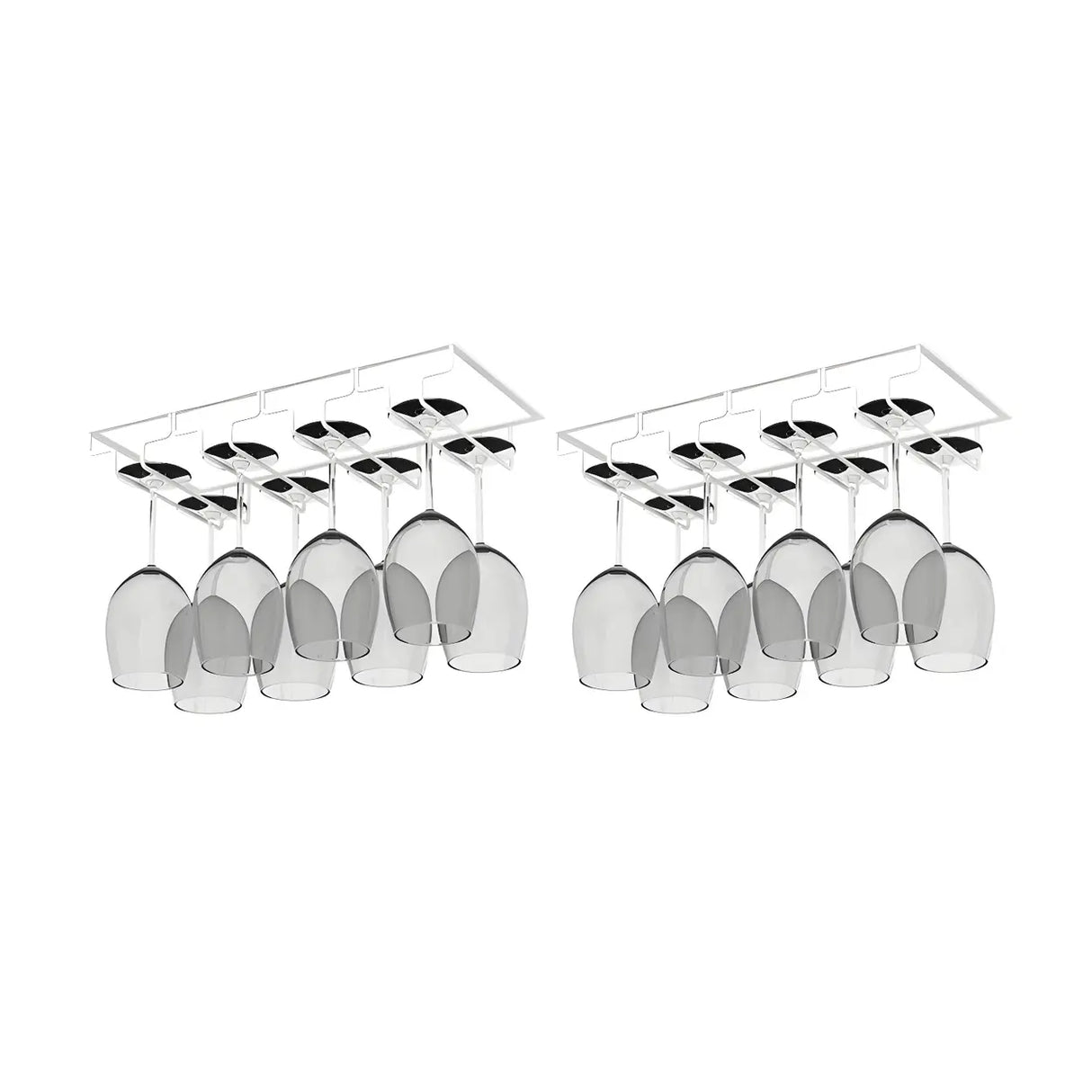 Minimalist Black Metal Hanging Wine Rack Stemware Holder Image - 44