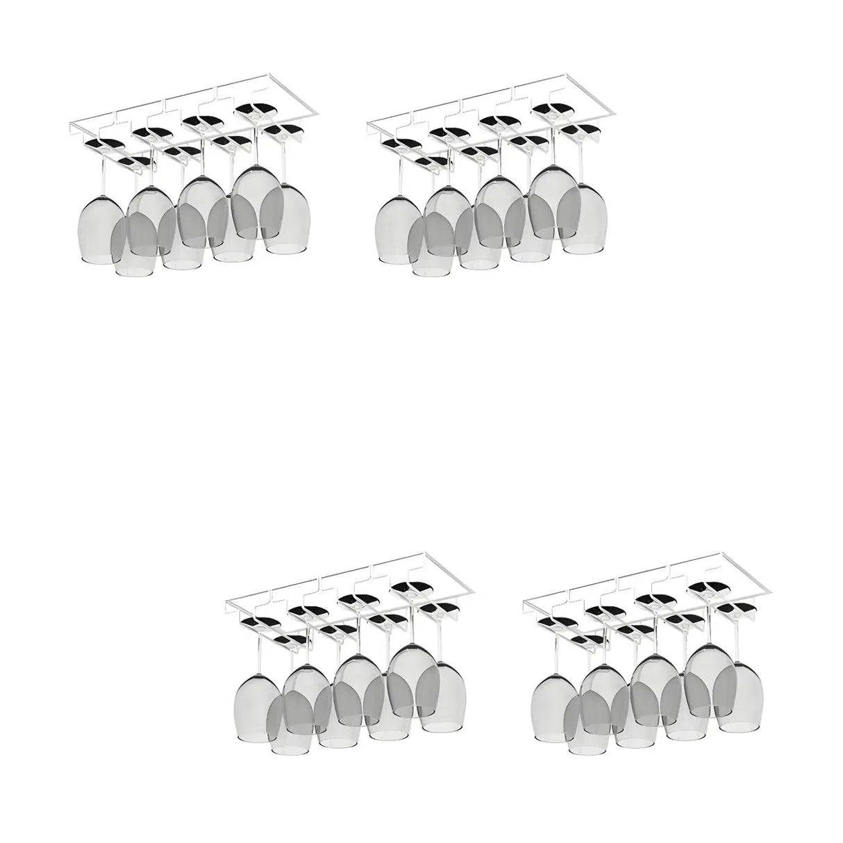 Minimalist Black Metal Hanging Wine Rack Stemware Holder Image - 45