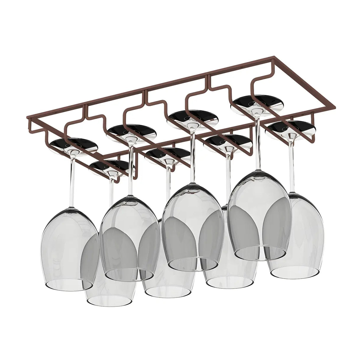 Minimalist Black Metal Hanging Wine Rack Stemware Holder Image - 46