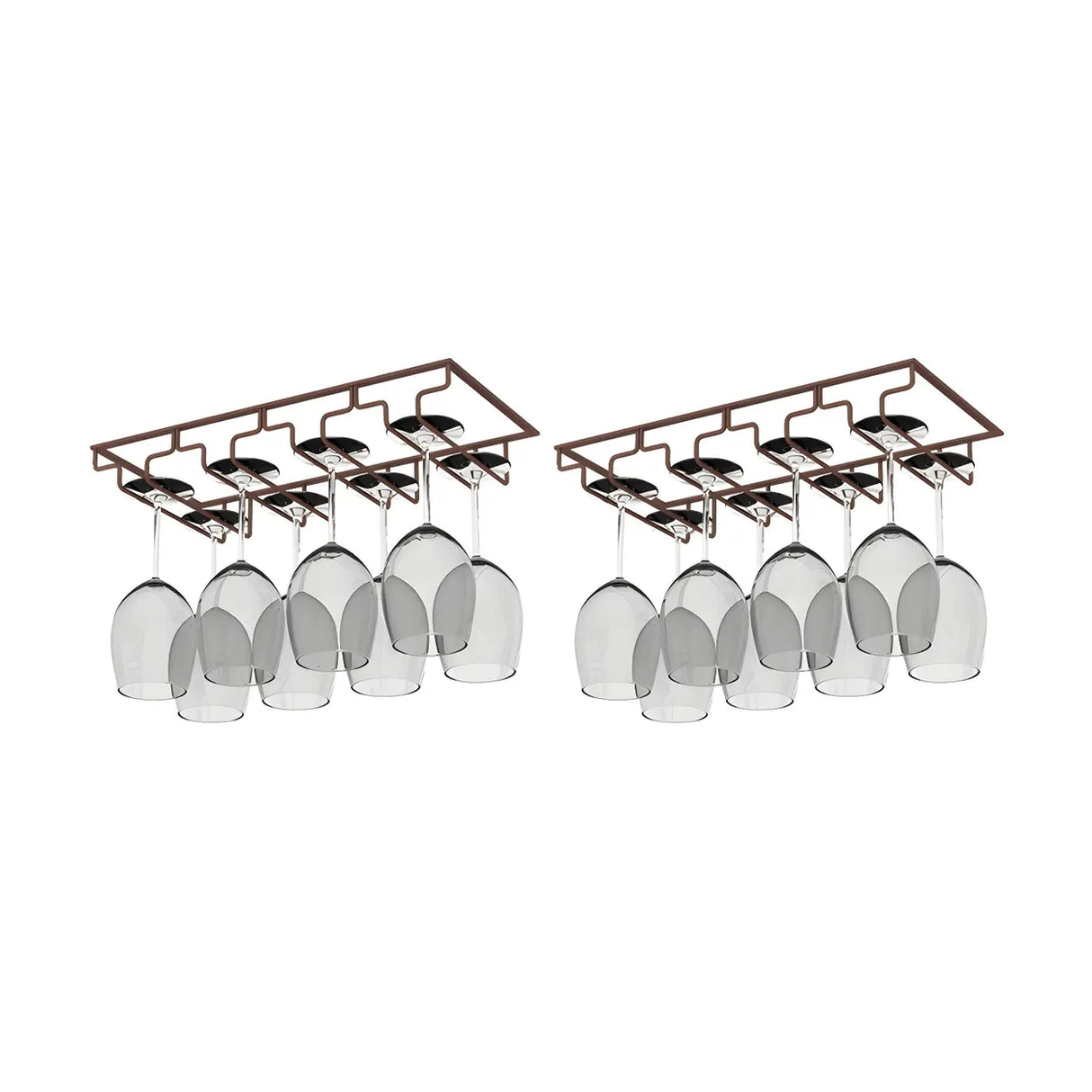 Minimalist Black Metal Hanging Wine Rack Stemware Holder Image - 47