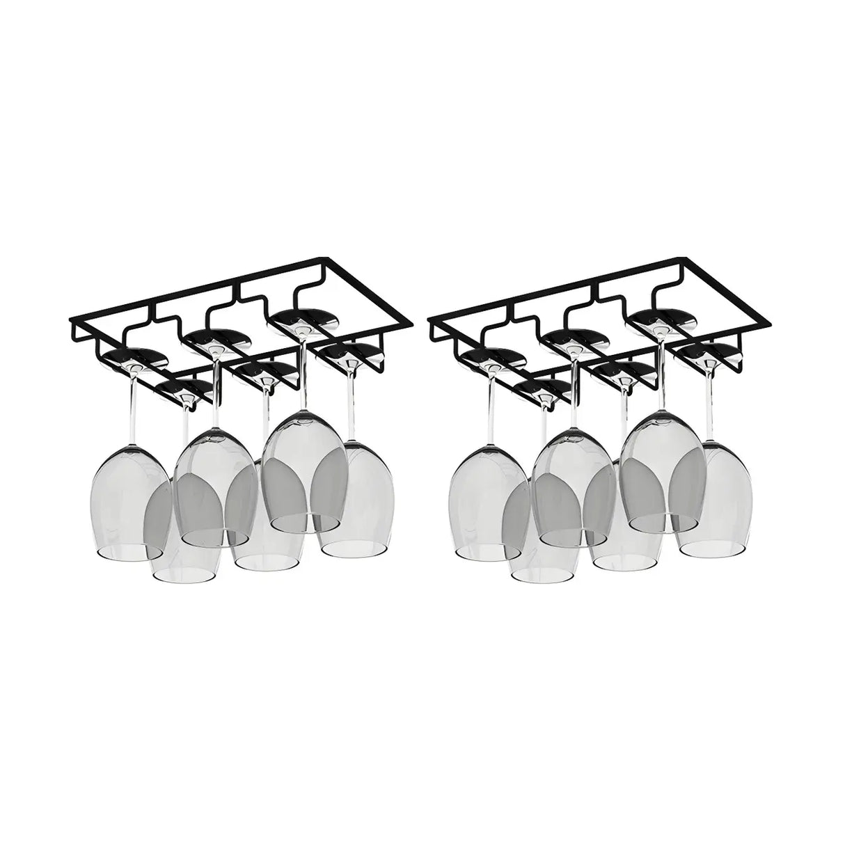 Minimalist Black Metal Hanging Wine Rack Stemware Holder Image - 50