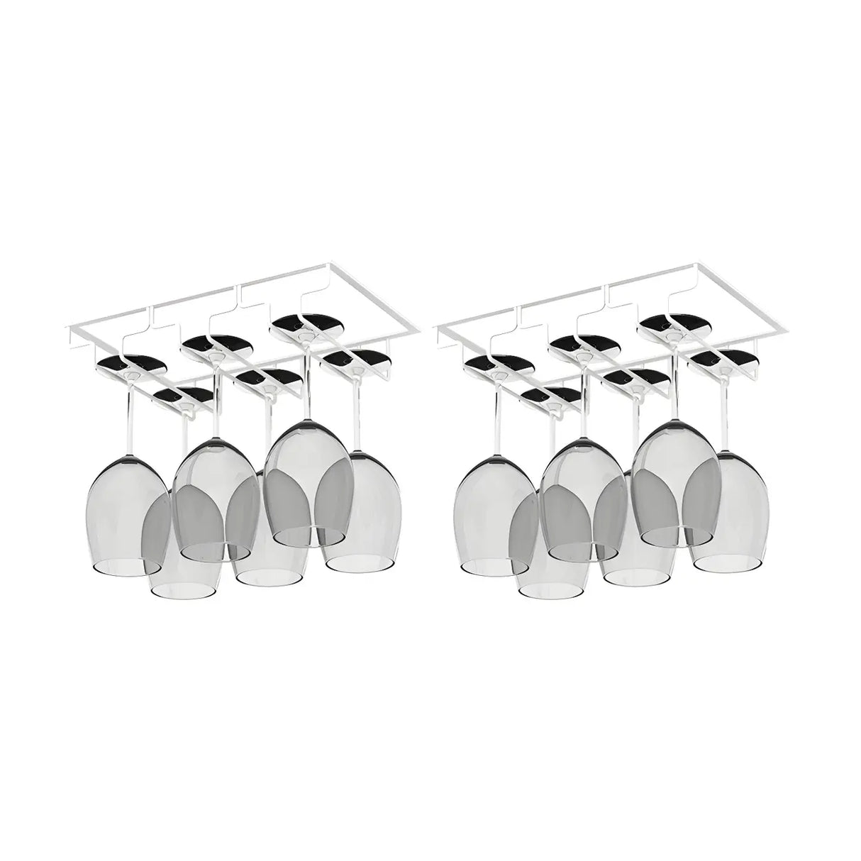 Minimalist Black Metal Hanging Wine Rack Stemware Holder Image - 53