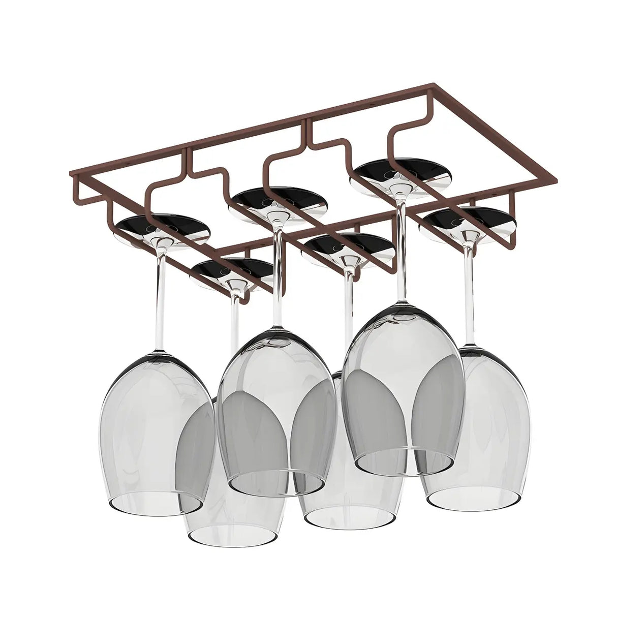 Minimalist Black Metal Hanging Wine Rack Stemware Holder Image - 55