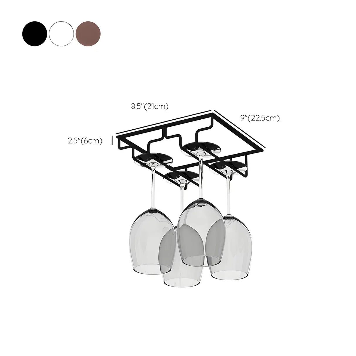 Minimalist Black Metal Hanging Wine Rack Stemware Holder